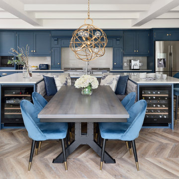 Ashridge - A hand-painted Shaker kitchen with banquette seating