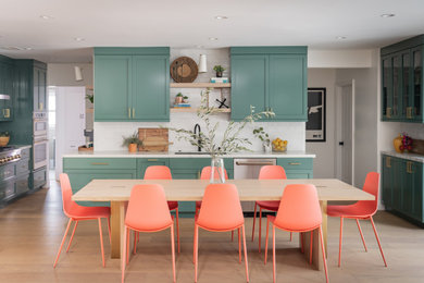Example of a transitional dining room design in Los Angeles
