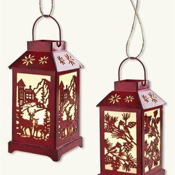 Winter Wonderland Lantern Ornaments (Pair) - Christmas Ornaments