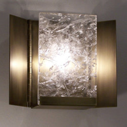 Oslo Sconce with Baffles and Rock Crystal shade - Wall Sconces