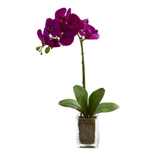 Nearly Natural Phalaenopsis Silk Orchid Flower Stems - Mauve, Set