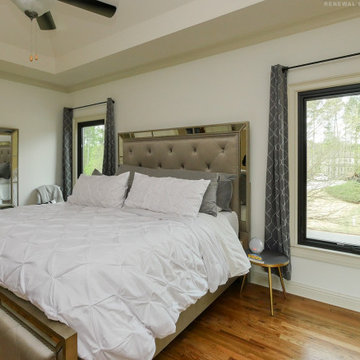 New Black Windows in Chic Bedroom - Renewal by Andersen Georgia