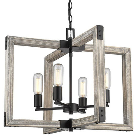 Golden Lighting Lowell 4-Light Chandelier in Black