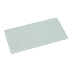 3x6 Glossy White Subway Glass Split Faced Mosaic Tiles - Home Accessories & Decor