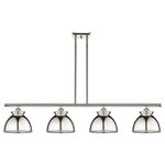 Innovations Lighting - Adirondack 4-Light 48" Stem Island Light, Polished Nickel Shade - A truly dynamic fixture, the Ballston fits seamlessly amidst most decor styles. Its sleek design and vast offering of finishes and shade options makes the Ballston an easy choice for all homes.