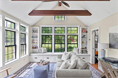 Mid-sized transitional sunroom photo in Boston
