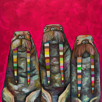 "Walrus Trio" Canvas Wall Art by Eli Halpin, 24"x24"