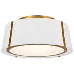 Crystorama - Crystorama FUL-905-GA 3 Light Flush Mount in Antique Gold with Silk - The Fulton has a timeless style that adds uncomplicated beauty to any space. The double white silk shade, with the inside shade trimmed with a sleek metal ring holding the glass diffuser, gives the light a clean, tailored, versatile appeal.