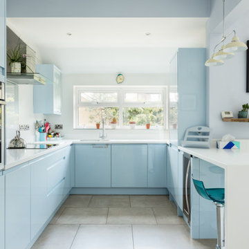Pastel blue kitchen