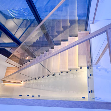Project #126 | Contemporary Staircases with Integrated LEDs & Glass Railing