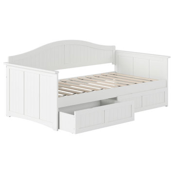 Afi Nantucket Twin Wood Daybed With Set of 2 Drawers, White