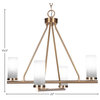Trinity 4 Light Chandelier Shown, New Age Brass Finish, 2.5" White Marble