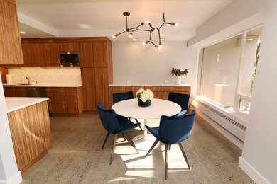This is an example of a modern dining room in Portland.