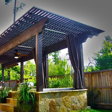 Pergola, Patio, Spa, and Landscape