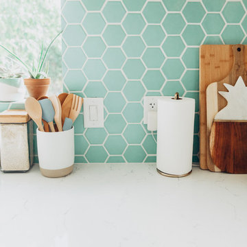 Airy Aqua Kitchen Backsplash