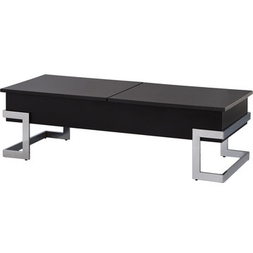 Calnan Coffee Table with Lift Top - Black, Chrome