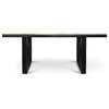 TISKAN Glass top Solid Wood Dining Table