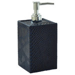 Kiyasa Group - Python Soap Dispenser Midnight Blue - Designed in the US. 100% Hand-made in Istanbul, Turkey. Non-absorbent, Non-stain. Care: clean with a damp cloth. Material: Faux leather, embossed.