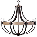 Uttermost - Uttermost Dubois 8 Light chandelier - DuboisUttermost's Light Fixtures Combine Premium Quality Materials With Unique High-style Design.Updated Empire Shaped 8 Lt. Chandelier With A French Influence, Featuring A Ring Of Natural Oak A Bronze Metal Frame. Supplied With 8-60 Watt Max Candelabra Sockets Also Includes 7� Of Chain And 20� Of Wire For Adjustable Installation.With The Advanced Product Engineering And Packaging Reinforcement, Uttermost Maintains Some Of The Lowest Damage Rates In The Industry.  Each Product Is Designed, Manufactured And Packaged With Shipping In Mind. MATERIALS: STEEL, OAKSHADE: . NAWATTAGE: 60WBULBS QUANTITY: 8BULBS TYPE: TYPE BSOCKET TYPE: E12