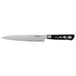 Master Grade - I.O. SHEN MSH Ryoba Carving Knife, Fillet Knife, Kitchen Knife - 8 ¼ " / 210 mm - Introducing the I.O. Shen chef knife series, where exceptional craftsmanship meets innovative technology. Introducing our innovative fillet and carver knife—designed to tackle any cutting task with ease. Each kitchen knife features a unique "Yin Yang" handle design, enhancing balance and stability while adding a touch of elegance to your kitchen. The handles are made from durable, heat-resistant ebonite, ensuring longevity and comfort in every cut, though we recommend handwashing for optimal care. With a razor-sharp edge crafted at a precise 15° angle, this carving knife make slicing and mincing a joyful experience. Additionally, our advanced Triplex Steel Technology guarantees superior sharpness and edge retention, setting our knives apart from the rest. Hand-finished over an average of seven hours, each I.O. Shen knife embodies dedication to quality and performance. Plus, enjoy peace of mind with a one-year warranty, underscoring our commitment to excellence.