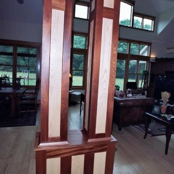 Two toned hand crafted wood Pillars