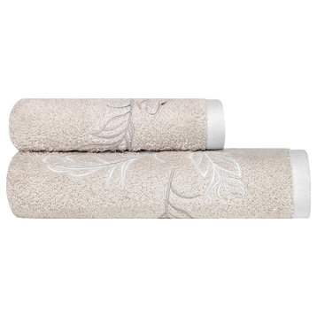 Towel Perla Face Natural Beige and Pale Pink