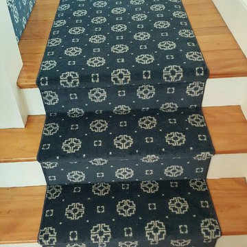 Stainmaster Milliken Blue Staircase Carpet Installation