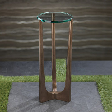 Modern Glass and Lucite Side End Tables