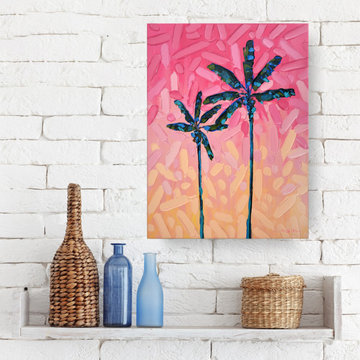 'Candy Palm' Wrapped Canvas Coastal Wall Art