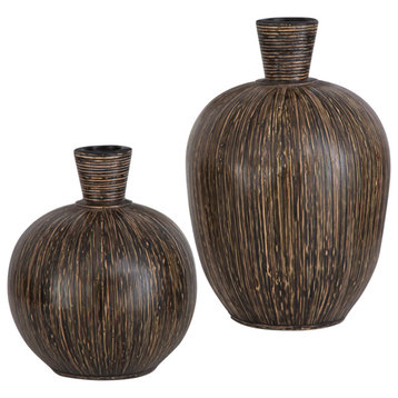 Uttermost Islander Black Vases Set of 2