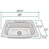 Single Bowl Topmount Stainless Steel Sink, Ensemble