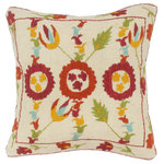Bareens Designer Rugs - Boho Chic Burge Kilim Suzani Handmade Pillow - Embellish your home with this timeless casual chic handmade Suzani Embroidered pillow made with gorgeous soft luxurious color pallet and an intricate design. Handmade pattern with beautiful color combination and unique majestic intricate design this handmade pillow is a mesmerizing addition to any d�cor. An intricate design and exquisite coloration make this handmade pillow a standout piece in any decor.