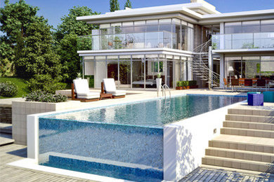 Example of a trendy pool design in Channel Islands