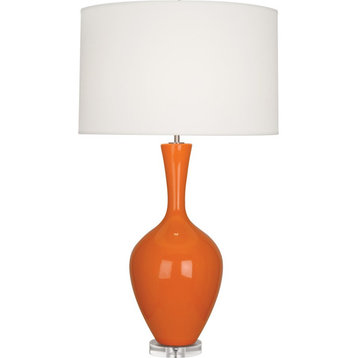 Robert Abbey Audrey 1 Light Table Lamp, Pumpkin Glazed Ceramic - PM980