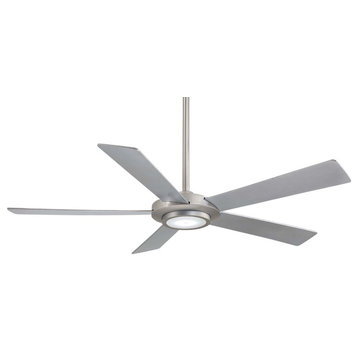 Minka Aire Sabot 1 LED Light 52 Inch Ceiling Fan In Brushed Nickel And Frosted