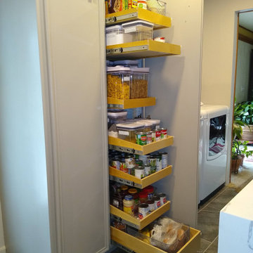 Pull outs shelves make pantry more useful