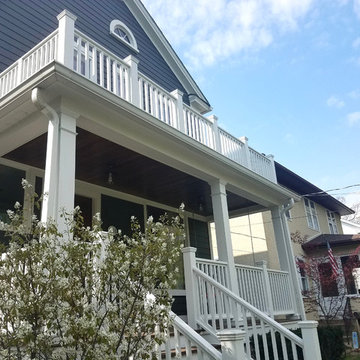 Winnetka, IL Iron Gray Colonial Exterior Remodel Hardie Siding