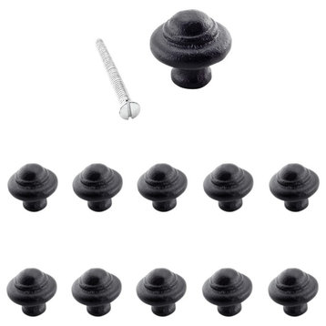 Black Wrought Iron Cabinet Knobs Colonial Design Pack of 10 Renovators Supply