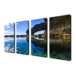 Ready2HangArt - Ready2hangart Chris Doherty 'Aqua Rocks' 4-piece Canvas Wall Art - Prints And Posters