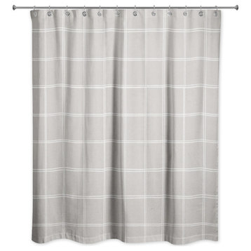 Linen Plaid 3 71x74 Shower Curtain