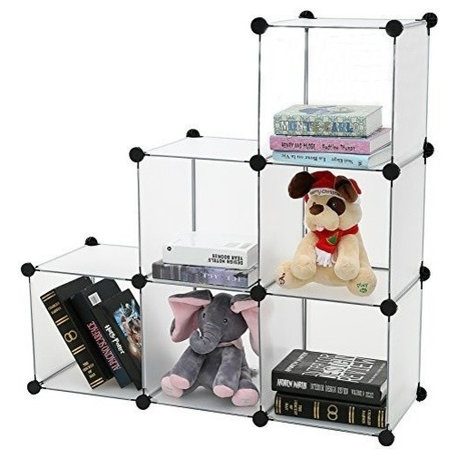DIY Bookcase Media Storage Standing Shelf Storage Cabinet Cube of 6