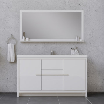 Sortino 60" Single Bathroom Vanity, White