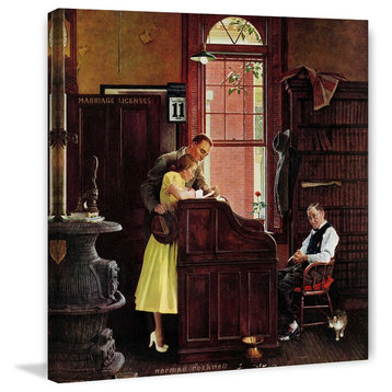 "Marriage License" Painting Print on Canvas by Norman Rockwell