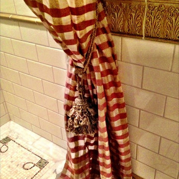 Intimate bathroom with eclectic yet timeless style