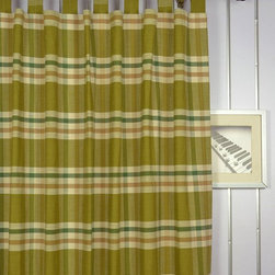 Paroo Cotton Blend Large Plaid Tab Top Curtains & Drapes Heading Style - Curtains