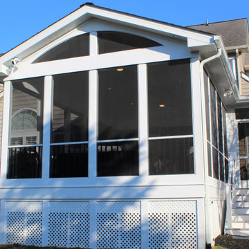 Outdoor living space screened porch addition in Middletown Maryland