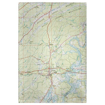 Logan Martin Lake, AL Nautical Map Guest Towel - Two Sets of Two (4 Total)