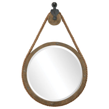 Uttermost 09490 Melton 25" Round Rustic Industrial Farmhouse - Aged Natural