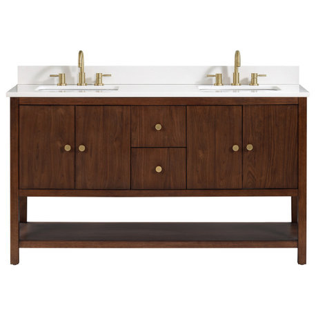 Zoe Vanity Combo, Walnut Collection, 61"
