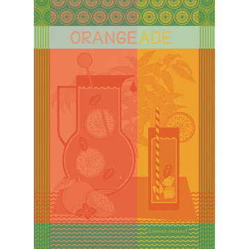 Orangeade Maison Agrume Kitchen Towel 22"x30", 56cmx77cm, 100% Cotton Set of 4